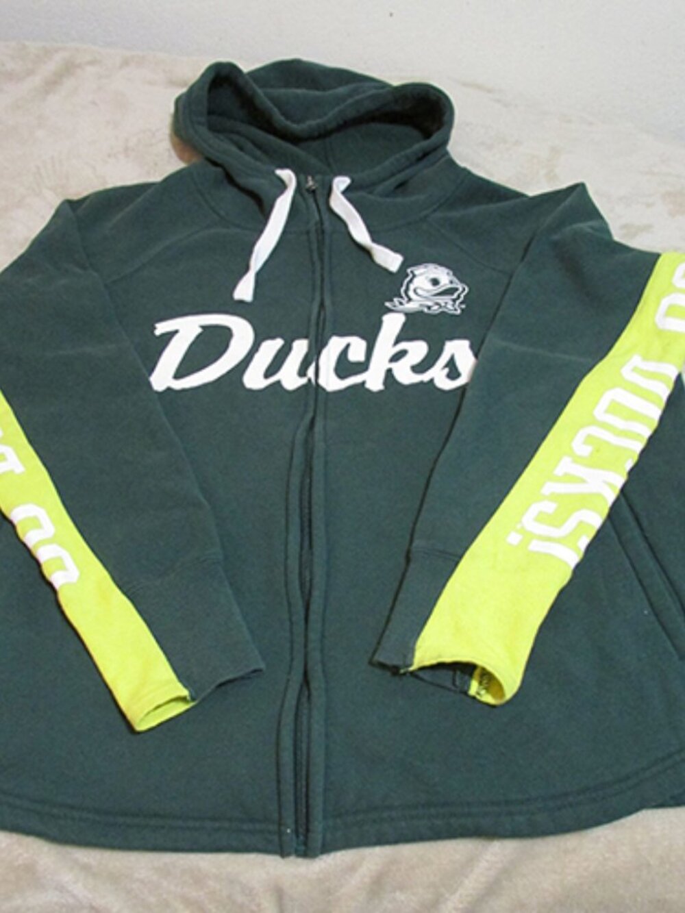 Oregon Ducks Women's Green & Yellow Zip-Up Hoodie - Size 2XL (D) 0053